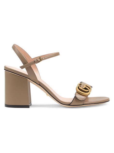 gucci marmont metallic leather sandal|Gucci Marmont ankle strap sandals.